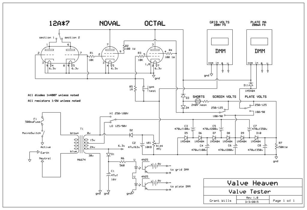 An easy to build diy valve/tube tester